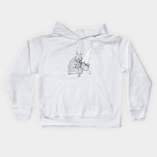 Bunny Warrior b&w Kids Hoodie